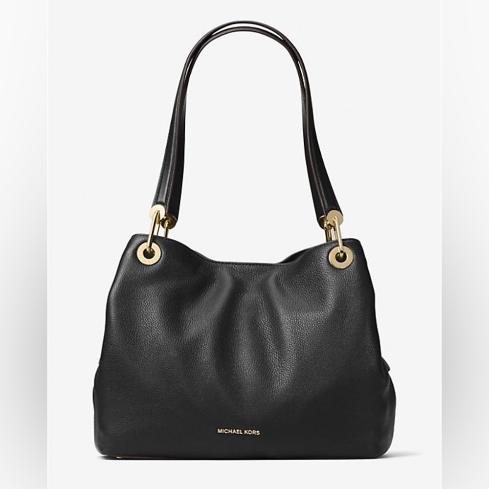 Michael Kors Large Raven Leather Shoulder Bag